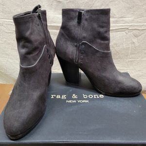 rag and bone Kendall Boot, sz EU39.5, Dark Gray Suede, New